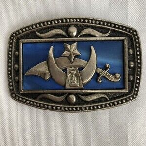 Masonic Mason Freemasons Metal Belt Buckle Made In USA CII New York Shriners